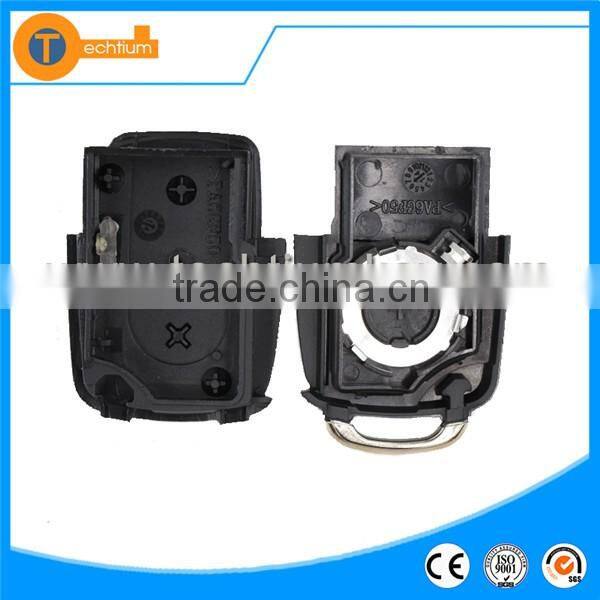 Refit key case with swith blade and logo Flip car remote key shell cover fob house for VW Bora t5 touareg