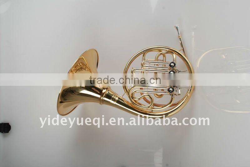 High quality yellow brass gold lacquer French horn