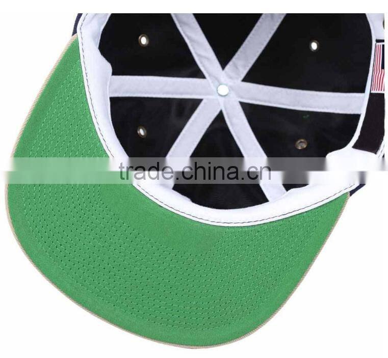 Guangzhou Daijun OEM New Design High Quality Metal Eyelets Custom Embroidered logo Snapback Men Blue Wool Cap