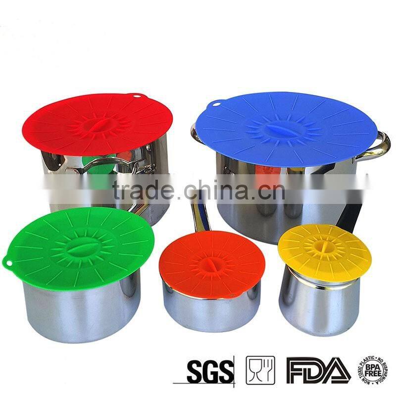 OEM silicone pot cover lid set ,silicone suction lids set for bowl