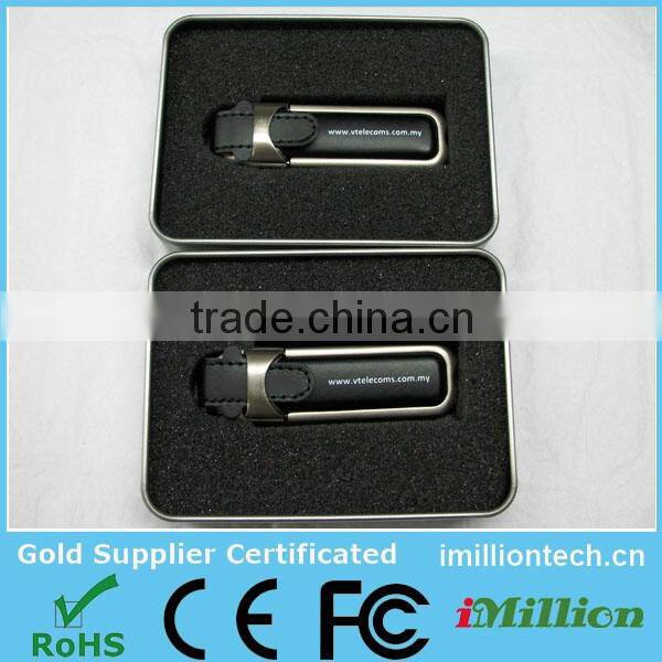 Hot Sale factory direct selling usb flash drive carry case Brand Custom Leather Can be printed logo
