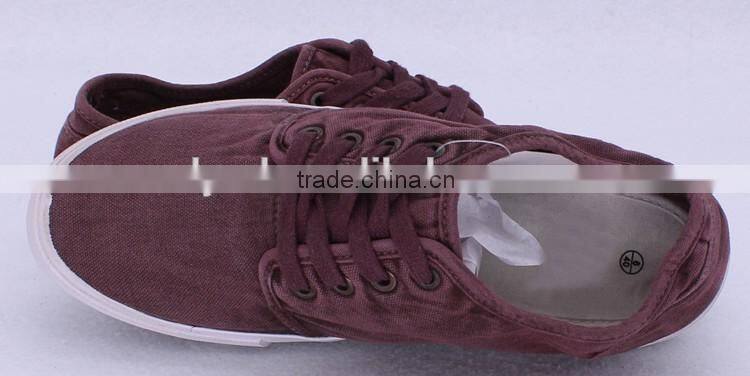 basic style cheap burgundy washed canvas men sneakers lace up man casual canvas shoe comfortable rubber sole vulcanized shoes
