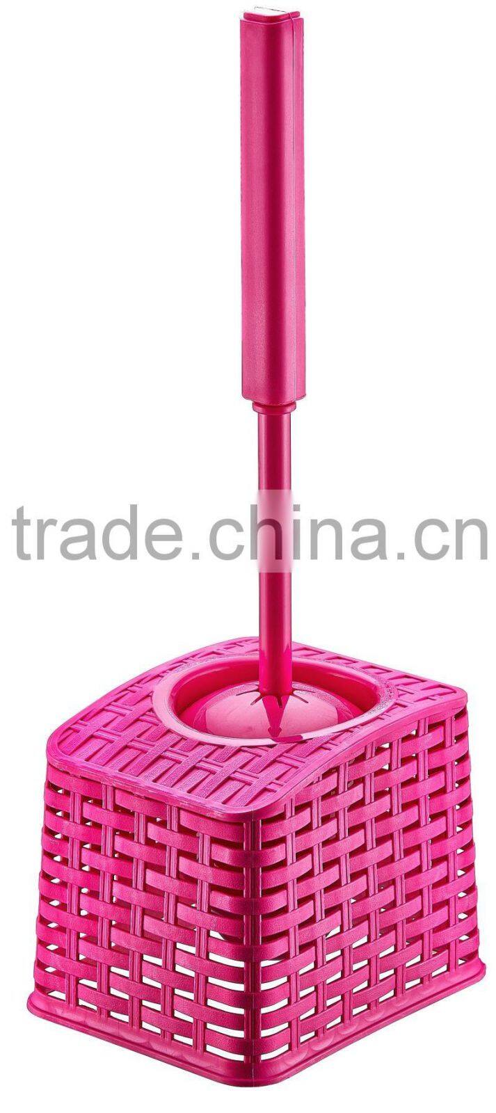toilet brush - rectangular rattan design
