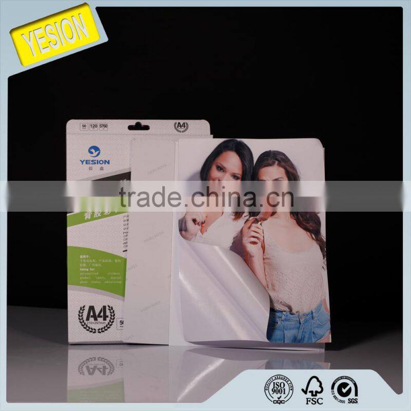 135gsm glossy adhesive photo paper with high quality China manufacturer professional factory