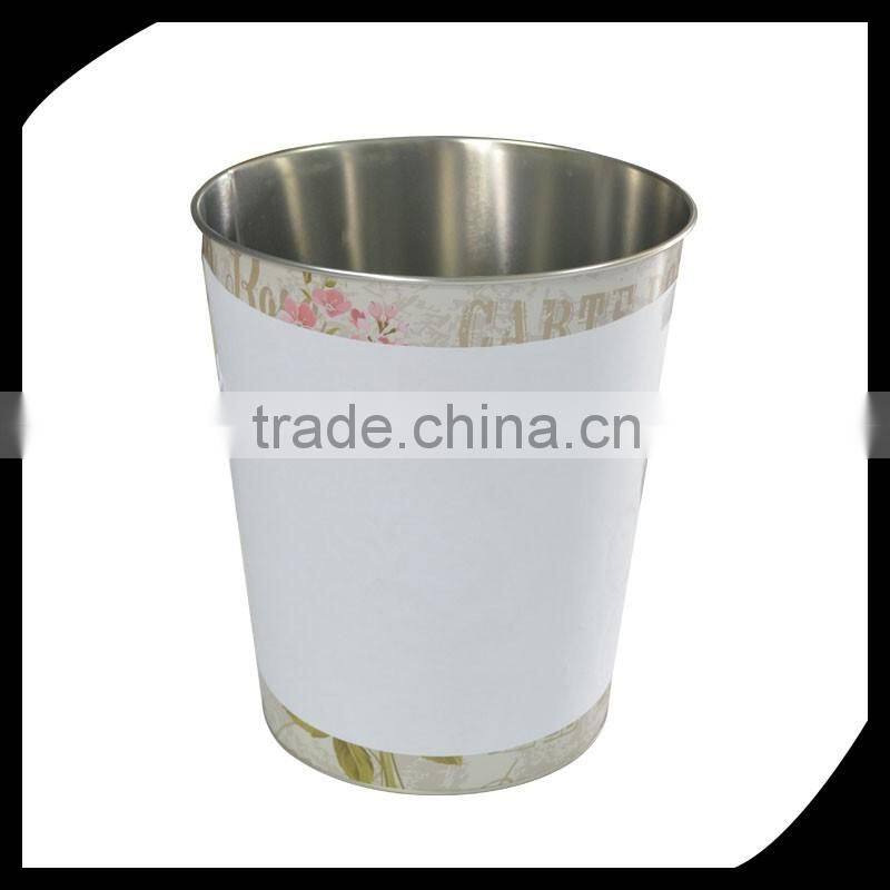 flower shaped rubbish storage tin metal tin cans/garbage tin box metal can