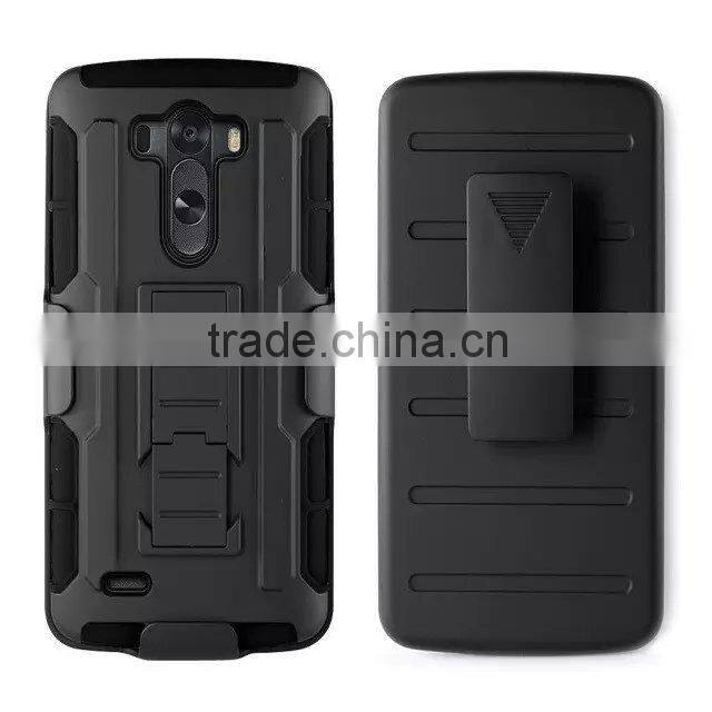 Fashion Black Anti-Shock Hybrid Combo Case Hard PC + TPU Back Cover for LG 3 4