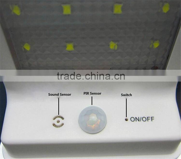 20 led panel texture lampshade 1800mah Ni-MH battery PIR sensor + Voice control solar mini garden light
