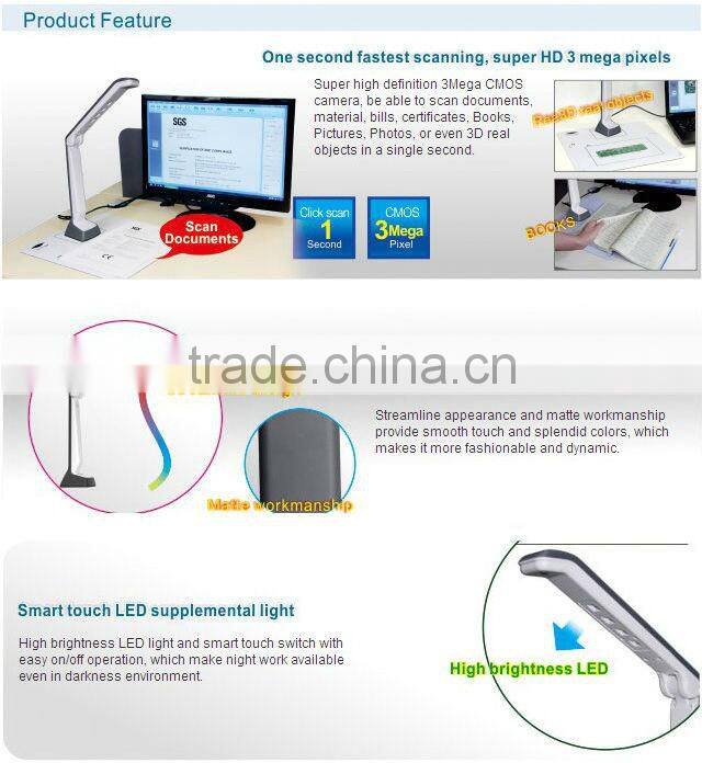Factory offer portable document camera a4 scanner