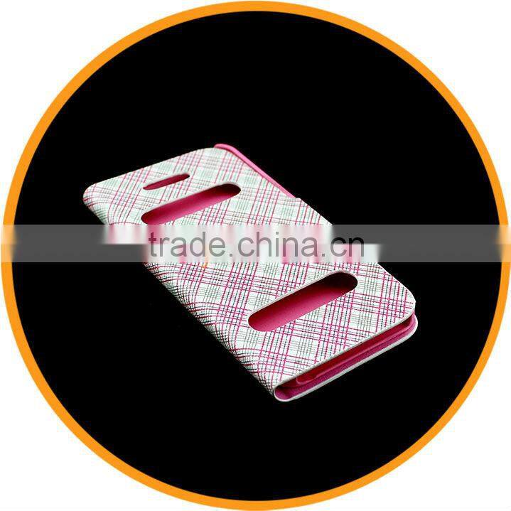 For iPhone 5 5G New Grid Leather Wallet Flip Pouch Hard Case Cover Pink from Dailyetech