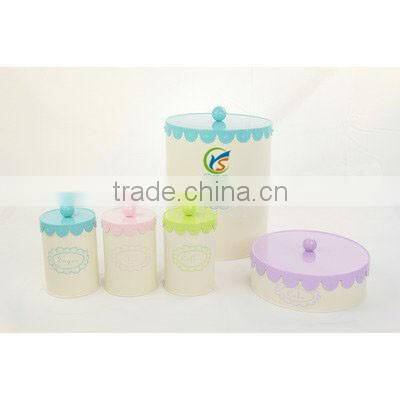 Colorful Set of 5 Metal storage caninsters
