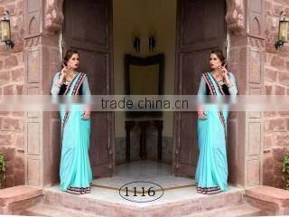 Brainy Mustard Satin Chiffon Saree/indian designers saree online shopping