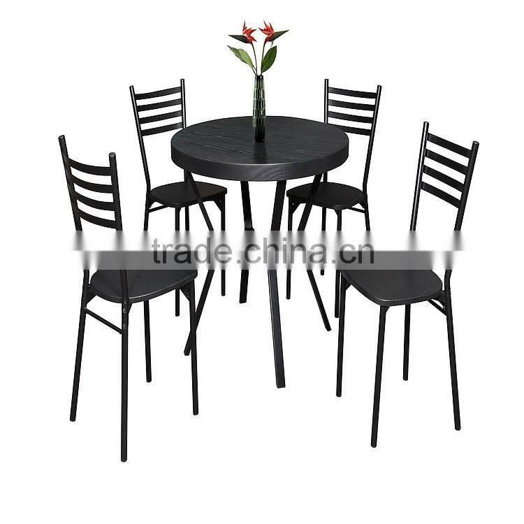 high quality hot sale wooden round table set metal dining set