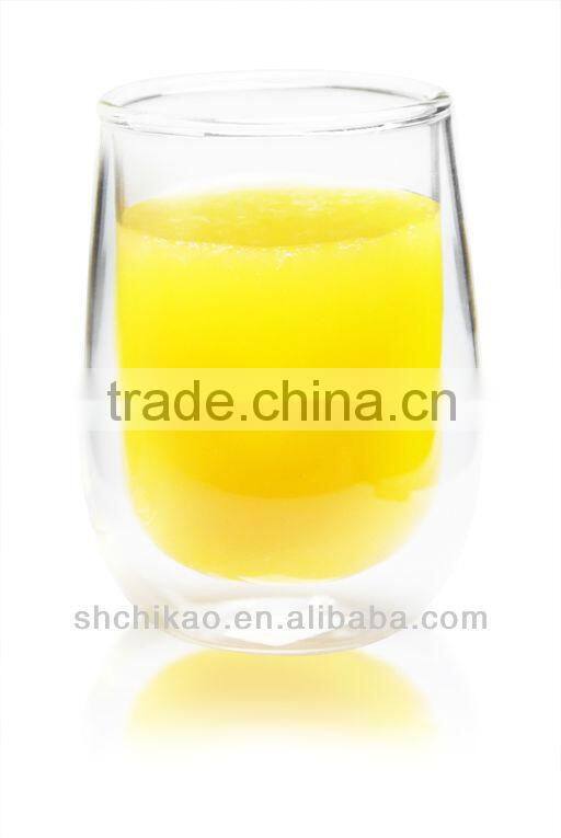 borosilicate glass double wall thermos cup