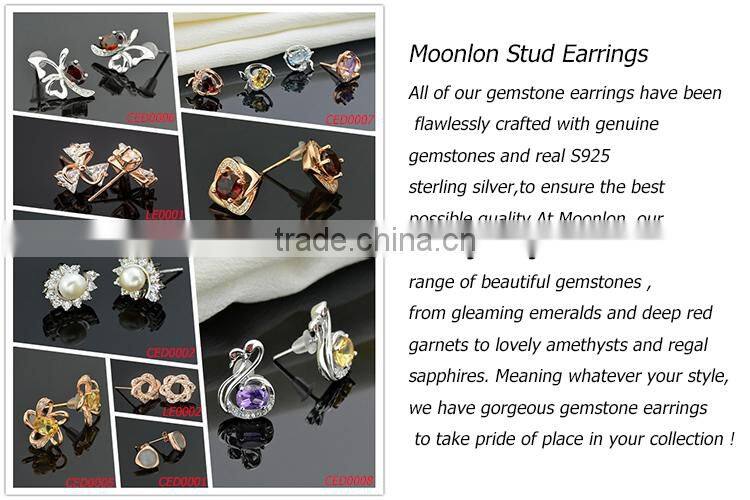 Fashion jewelry wholesale 925 sterling silver AAAAA cubic zirconia stud earring