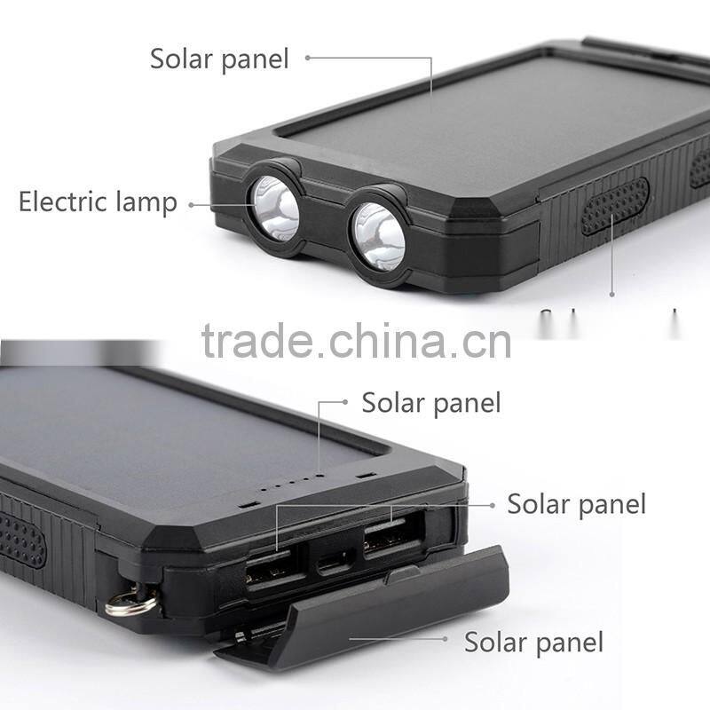 CE FCC ROHS certificated solar charger power bank 10000mah waterproof IP68