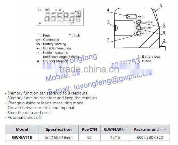 Digital steel tape measure