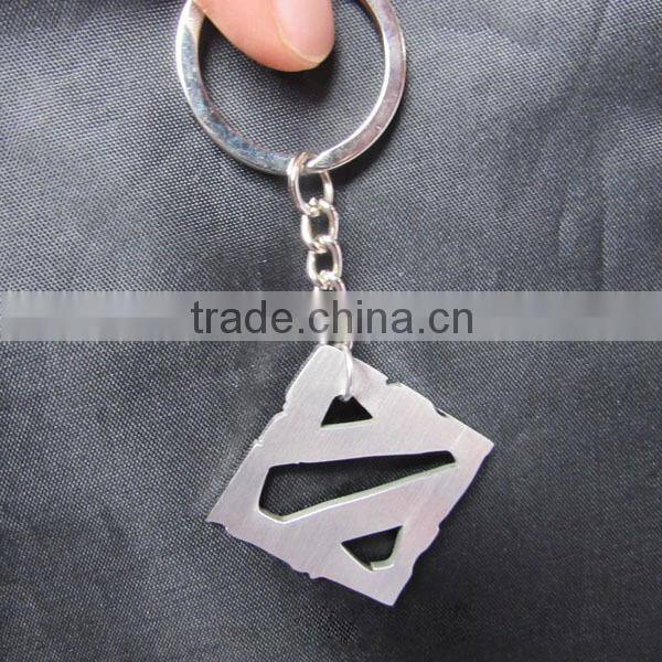 New dota 2 stainless steel keychain silver online PC game custom keychain metal keychain
