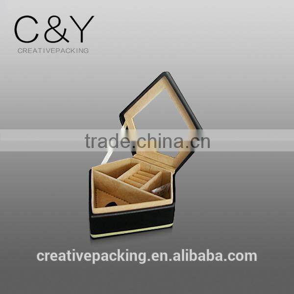 Beautiful triangle leather jewelry gift box for wholesale