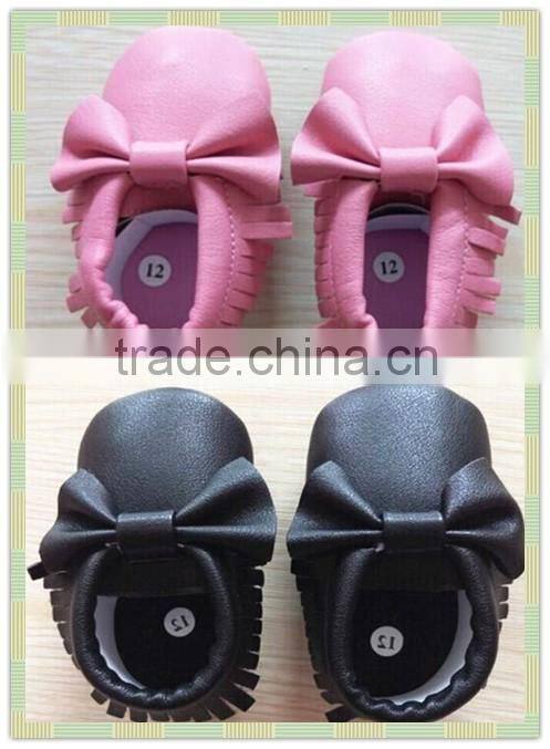 Kapu manufacture baby shoes moccasin shoes bow and fringe design from Kapu