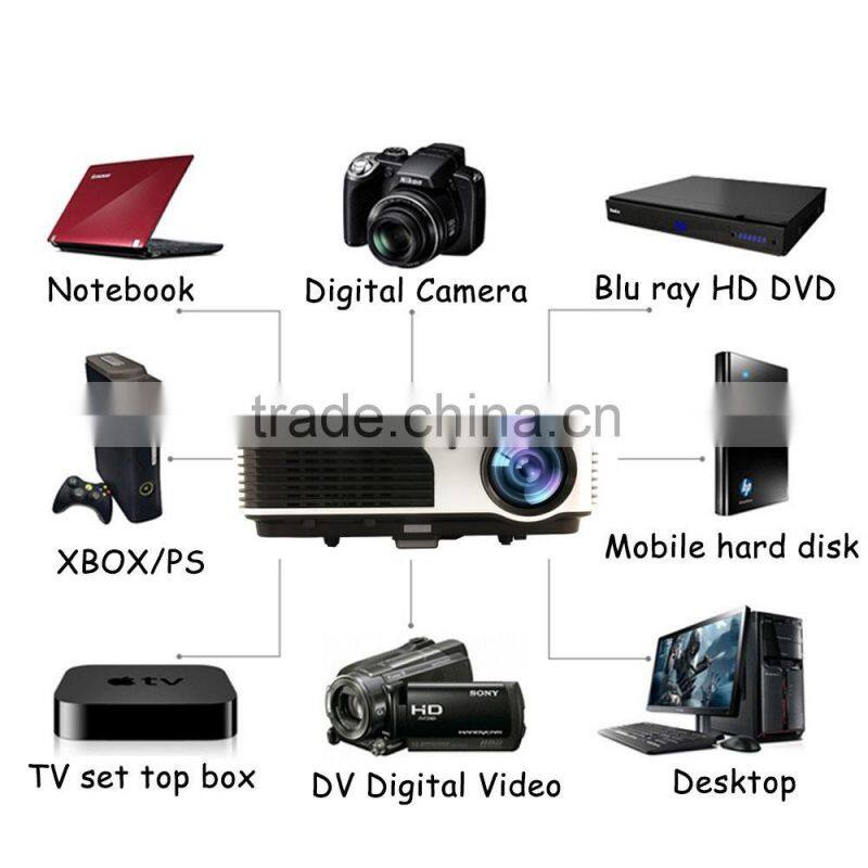 3800lumen HD LED Android Wifi miracast projector With HDMI TV USB VGA Video port