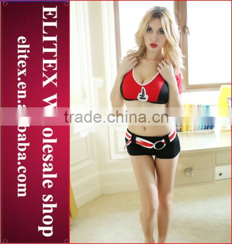 2015 Wholesale newest fashion design sexy cheerleader costume