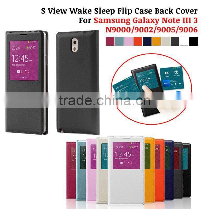 leather flip mobile phone case For samsung galaxy note3 N9000 PU with stand