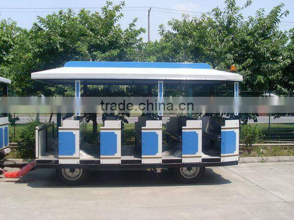 Diesel road train, Trackless train for kids, amusement park equipment, cartoon train for children