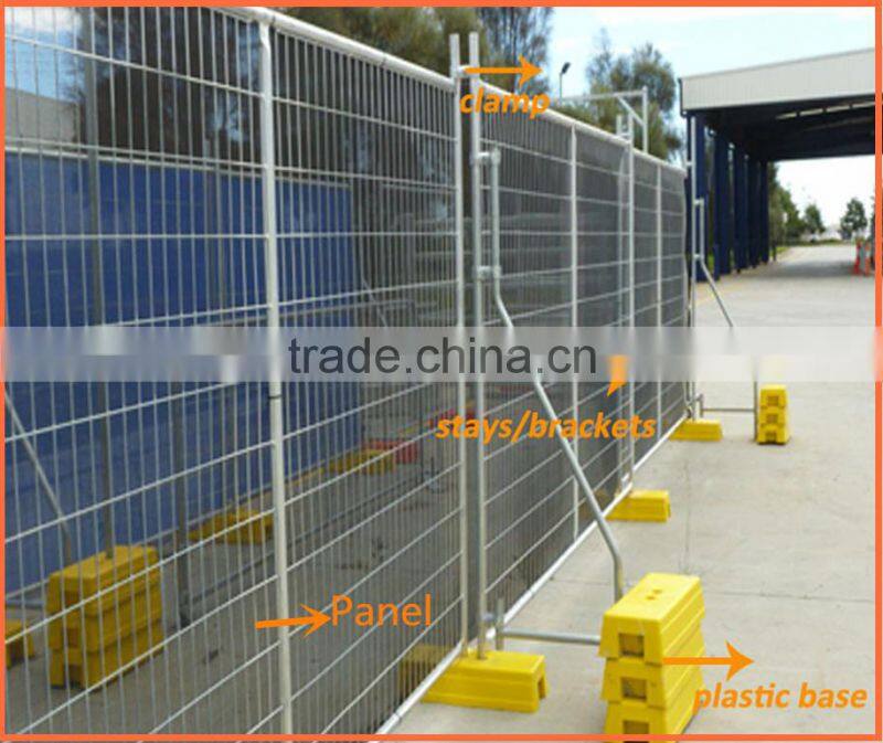 no dig galvanized construction field temporary fence stand/temp fence panels hot sale