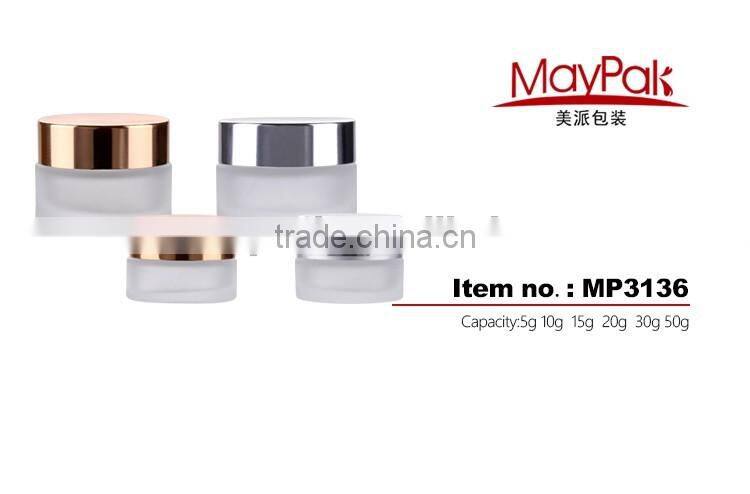 Hot sale More capacity cosmetic glass cream jar