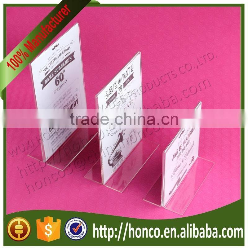 High Quality 6" Acrylic Desktop Menu Holder Stand Broucher Holder,Clear Colour