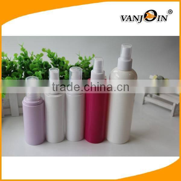 Empty natural color 150ml plastic bottle with white spray for Toner packaging