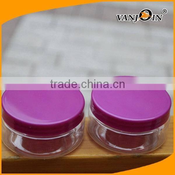 Cute 10ML Empty PET Plastic Baby Skin Care Jar with Pink Cap
