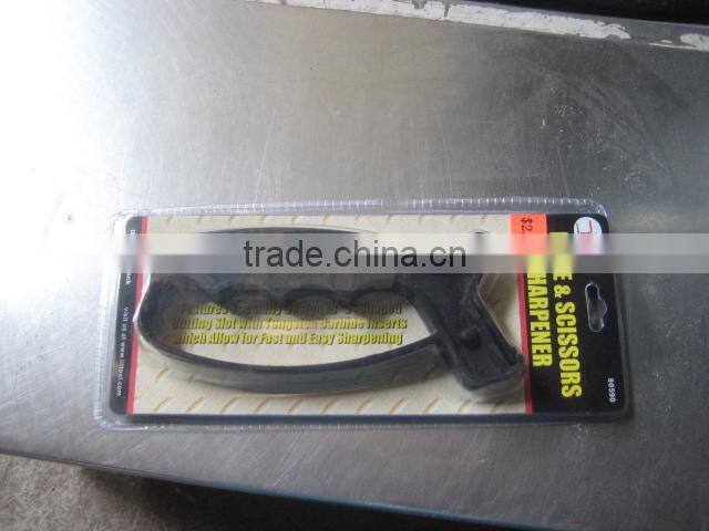 China supplier black and red plastic black knife sharpener tools plastic hand tools tungsten steel knife steel