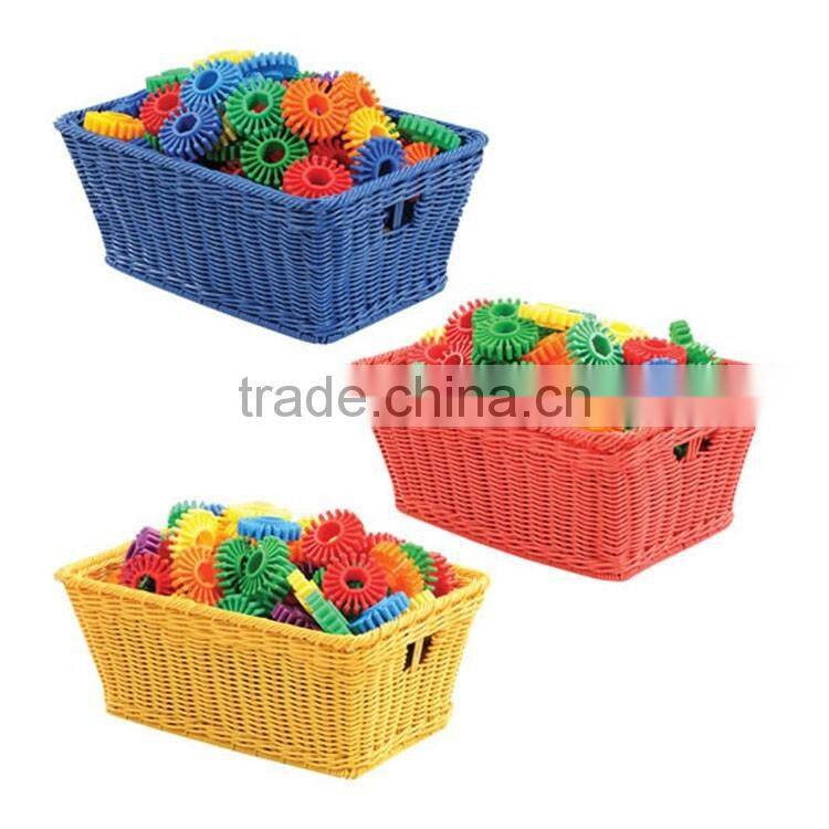 Cheap baby toys storage tray with dividers custom size wicker basket