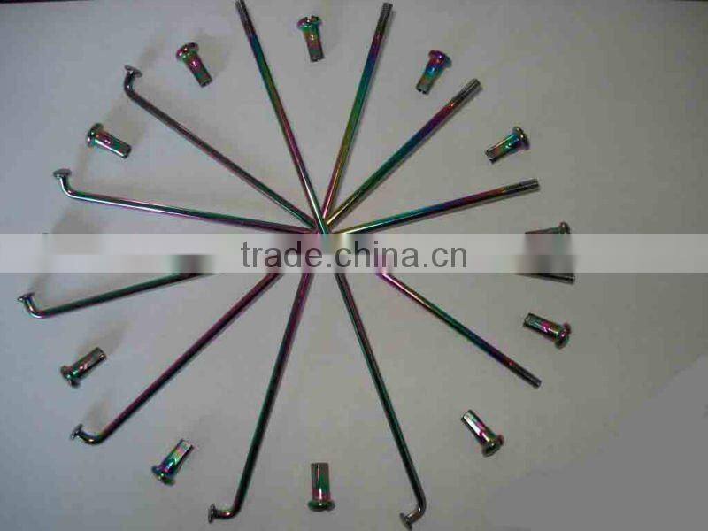 motorcycle colored plain plated spoke with nipple