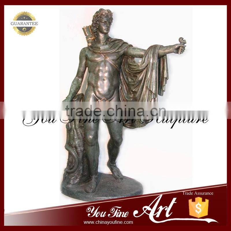 Outdoor Metal Sculpture Bronze Apollo Garden Statue