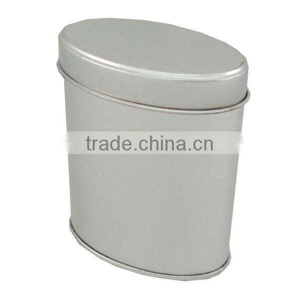 Chinese factory customized unique empty oval airtight coffee tin box