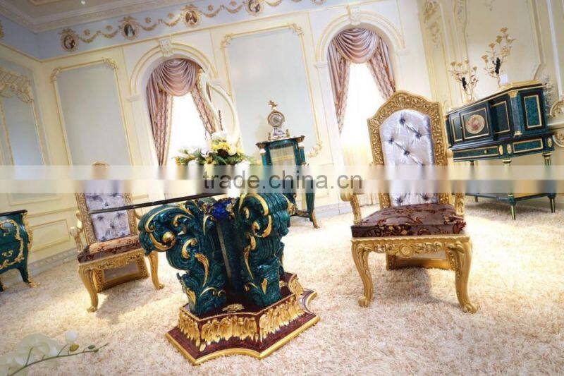 Latest Design Fabulous Louis XV Peacock Green Commode Sideboard Cabinet With 24K Gold Plated Brass New Classic Wooden Cupboard