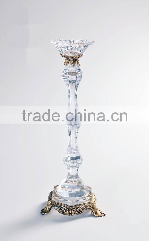 Italian Style Home Decor Item Brass with Crystal Candlestick/Candleholder (BF01-0245)