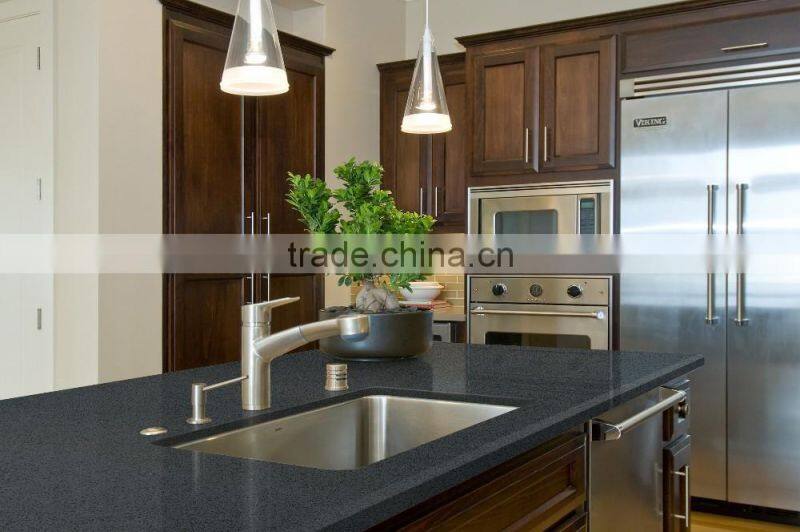 High quality black artificial quartz kitchen countertop