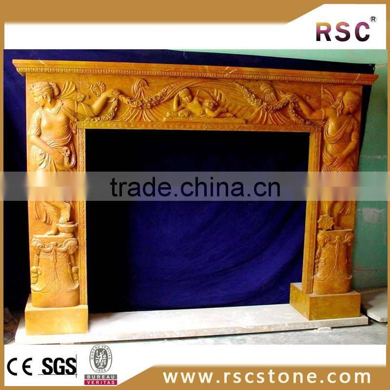 Gypsum board granite fireplace hearth slab