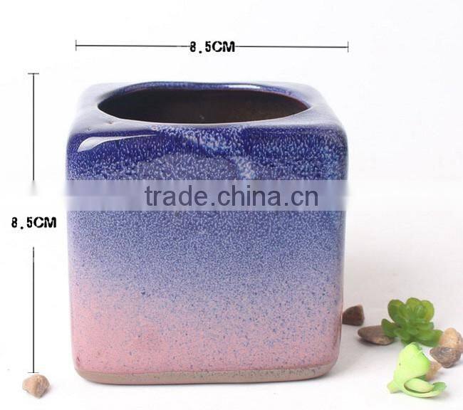 Attractive kiln glaze square mini ceramic flower pots