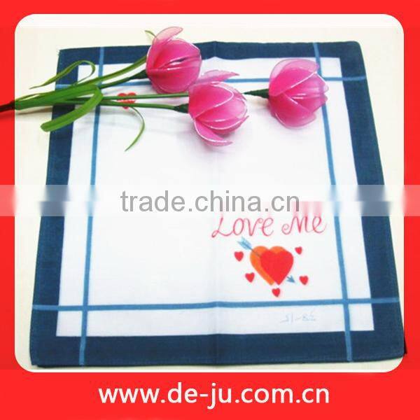 White Printing Embroidery Cotton Handkerchief
