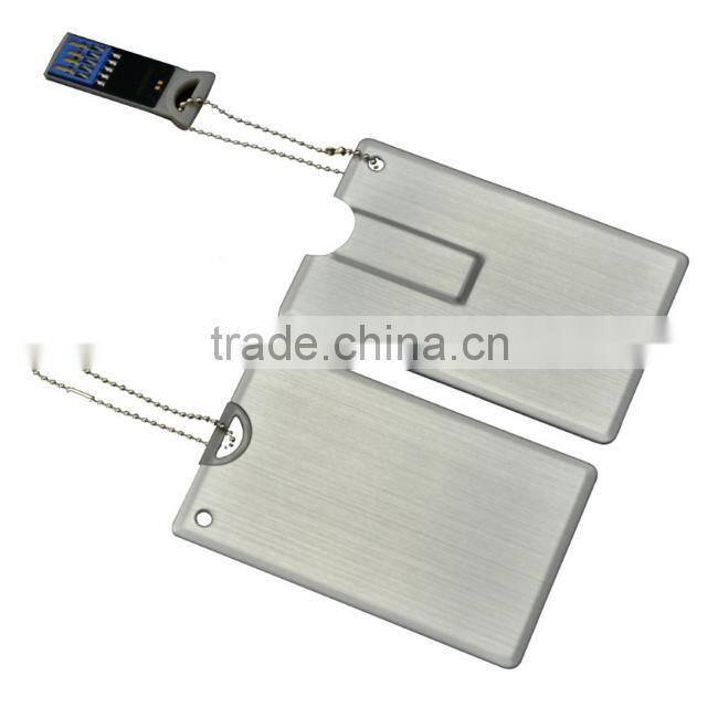 New design Metal ultra-thin credit card 32gb 64gb usb flash drive
