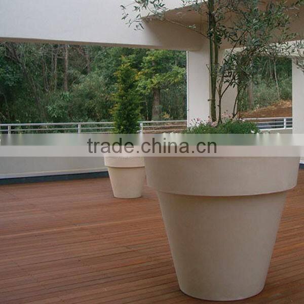 FO-306 Round Tapered Fiberglass Planter for Decoration