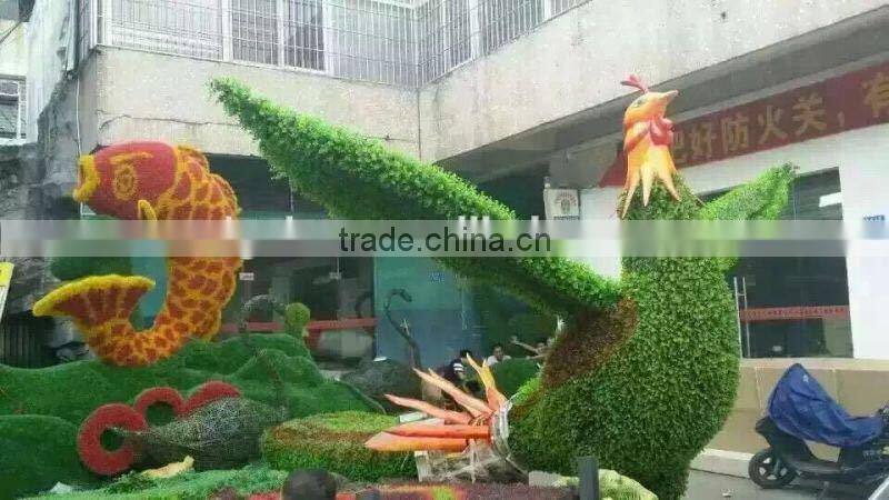 artificial plastic green sculpture for decoration fake garden