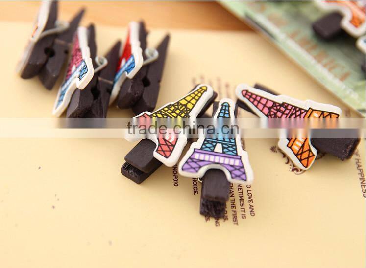 Wooden Eiffel Tower photo clip holder,memo clip