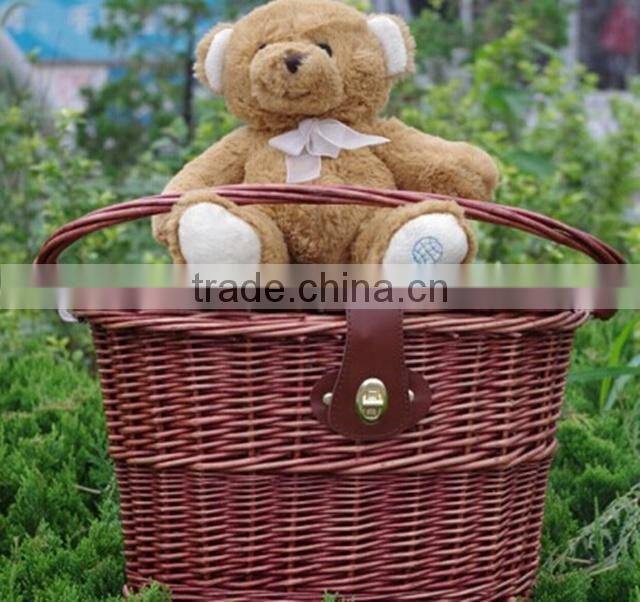 2014 wholesale wicker pet bike willow basket pet bike basket