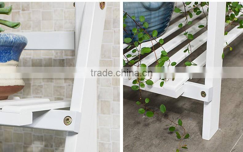 New design high quality solid wood flower shelf