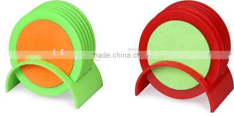 FQ-145 Plastic cup coaster coffe cup mats glass cup coaster set